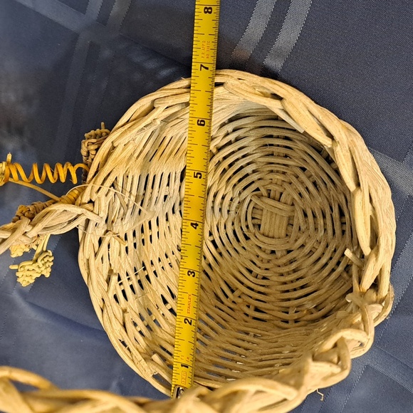 🌴RARE Vintage Cottagecore Wicker Basket - Picture 9 of 11
